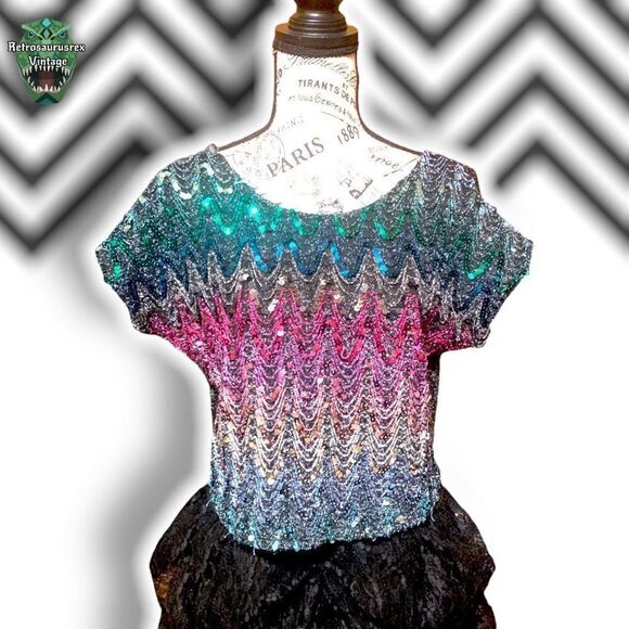 Vintage Sequin Blouse - Picture 7 of 11